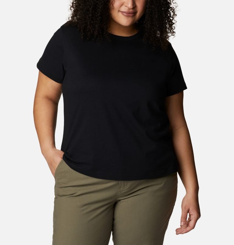 Tricouri Columbia Sapphire Point Scurte Sleeve Dama Negrii | Plus Size IL7SMZAQ9